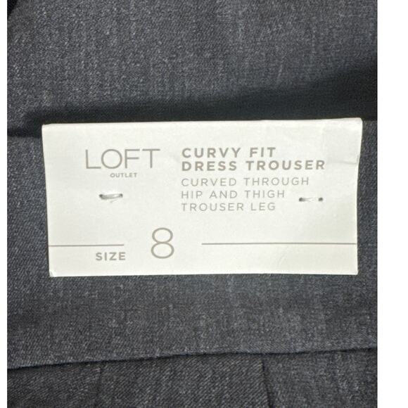 NWT Loft Gray Curvy Fit Dress Trouser Pants Size 8 - Picture 6 of 12